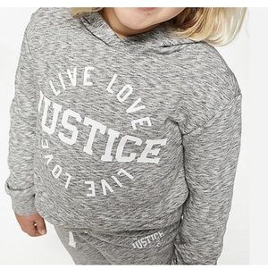 - Justice gray hoodie